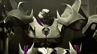 Close Up Robot With Red Eyes And Smile GIF