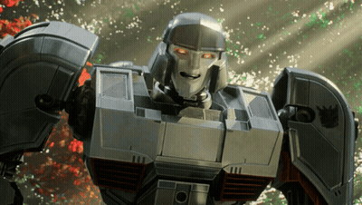 Close Up Robot With Red Eyes And Smile GIF