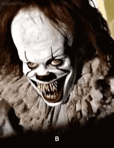 Close Up Scary Clown Large Smile GIF