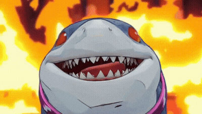Close Up Shark With Open Mouth And Red Eyes GIF