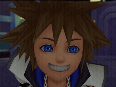 Close Up Sora From Kingdom Hearts Surprised GIF
