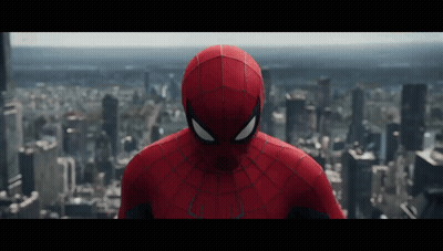 Close Up Spider Man Cityscape GIF