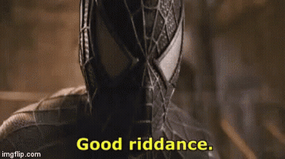 Close Up Spider Man Saying Good Riddance GIF