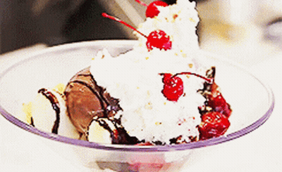 Close Up Sundae With Whipped Cream And Cherry GIF