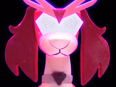 Close-Up Toy Dog With Glowing Eyes GIF