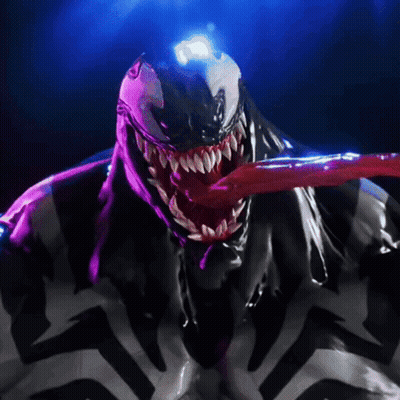 Close Up Venom Statue Tongue Out GIF