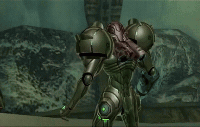 Close Up Video Game Character Head With Circle GIF