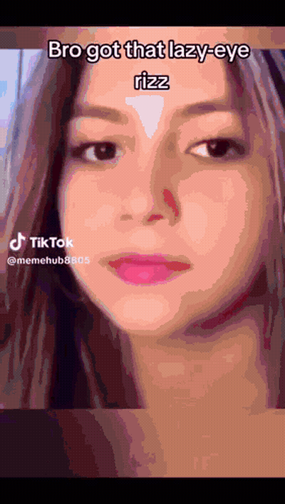 Close Up Woman Bro Got That Lazy Eye Rizz GIF