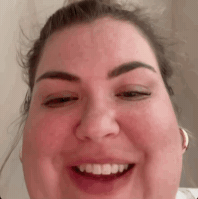 Close-Up Woman Eyes Closed Mouth Open GIF