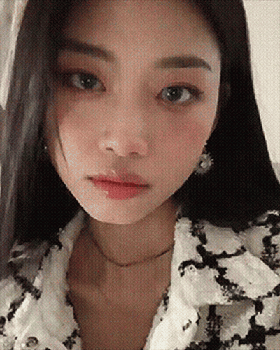 Close Up Woman Face Necklace Earrings GIF