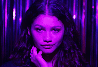 Close Up Woman Face Purple Background GIF