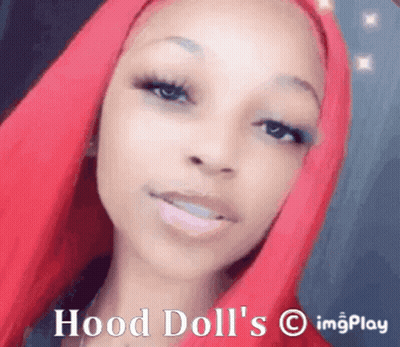 Close Up Woman Face Saying Hood Doll GIF