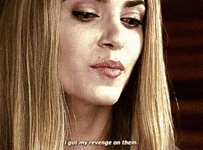 Close Up Woman Face Saying I Got My Revenge On Them GIF