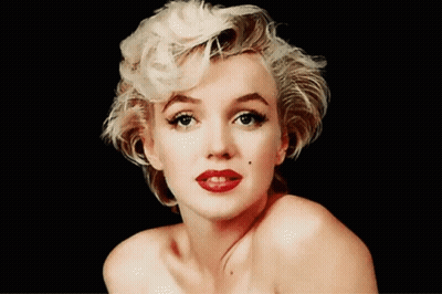 Close Up Woman Face With Red Lips GIF
