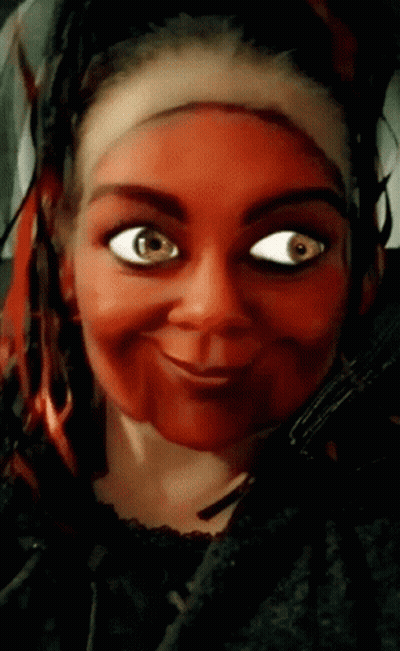 Close Up Woman Face With Red Paint GIF