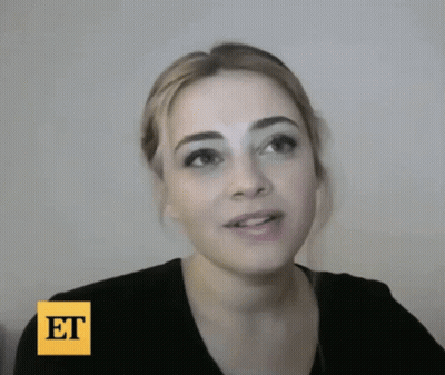 Close Up Woman Face With Yellow Sticker Et GIF