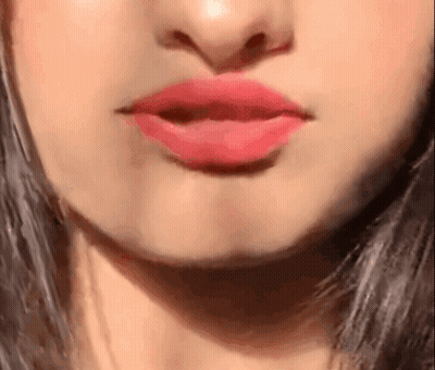 Close Up Woman Lips With Red Lipstick GIF