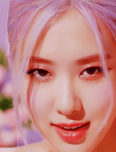 Close-Up Woman Purple Hair Red Lipstick GIF