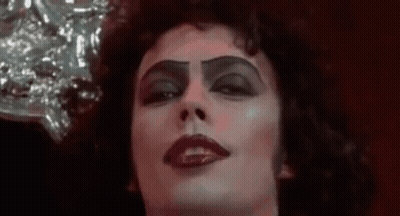 Close Up Woman Red Lipstick Black Eyebrows GIF