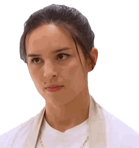 Close Up Woman's Face In White Shirt Sticker