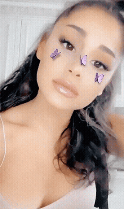 Close Up Woman's Face With Butterflies GIF