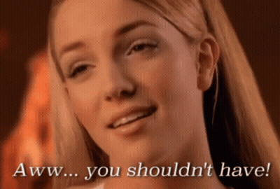 Close Up Woman Saying Aww You Shouldn't Have GIF