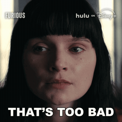 Close Up Woman Saying That's Too Bad GIF