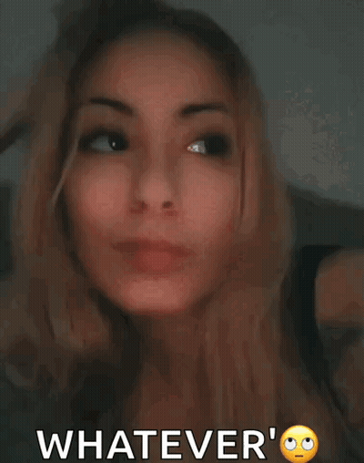 Close Up Woman Saying Whatever GIF