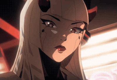 Close-Up Woman With Horns GIF