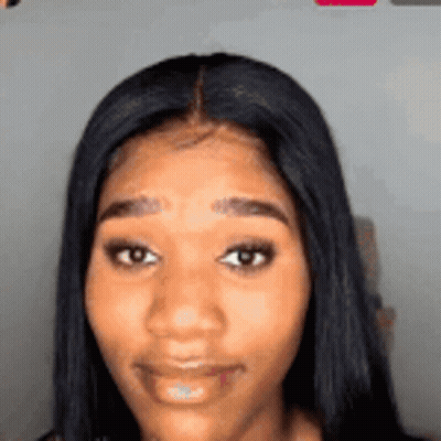 Close Up Woman With Long Black Hair Smiling GIF