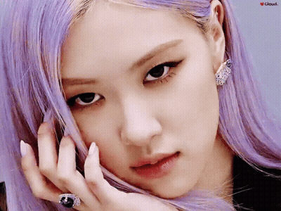 Close Up Woman With Purple Hair GIF