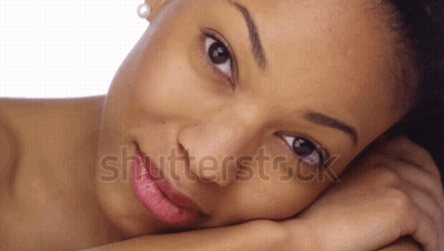 Close Up Woman With Shutterstock Text GIF