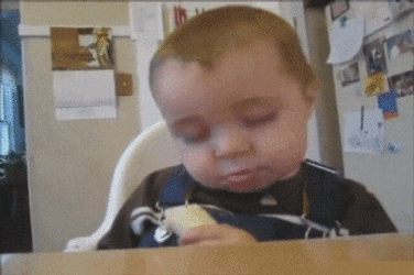 Closed Eyes Eating Nepo Baby GIF