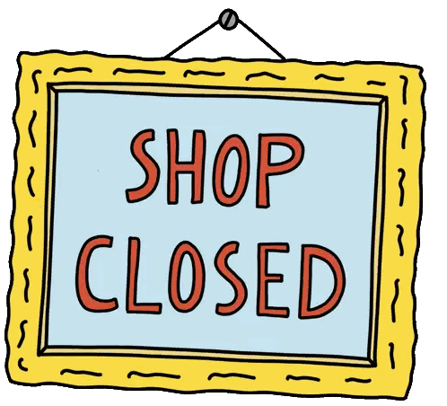 Closed Sign Drawing Sticker