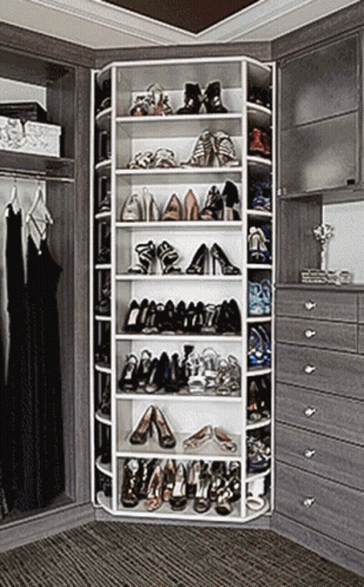 Closet With Lots Of Shoes And Dresses GIF