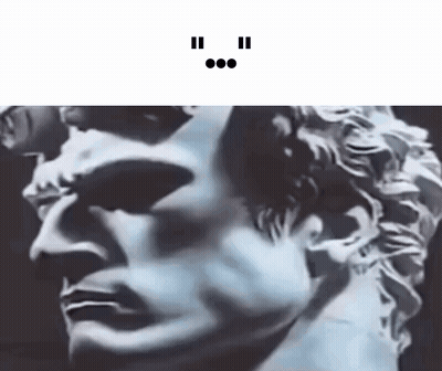 Closeup Man Statue Face On Black GIF