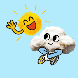 Cloud Good Afternoon Waving Sun GIF
