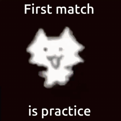 Cloud Saying First Match Is Practice GIF