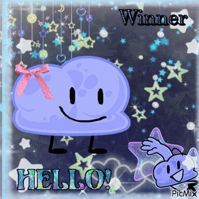 Cloud Saying Hello Winner GIF