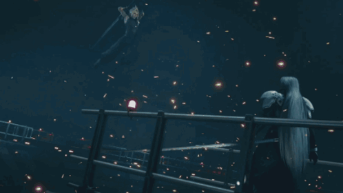 Cloud Strife And Sephiroth Are Fighting With Swords GIF
