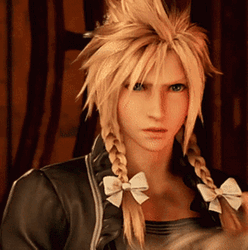 Cloud Strife Final Fantasy Cute Pony Tail  GIF