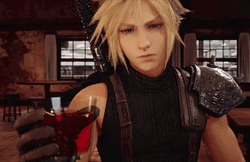 Cloud Strife Toss Glass Wine GIF
