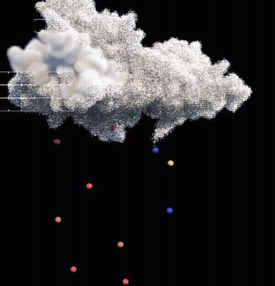 Cloud With Falling Balls GIF
