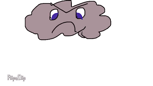 Cloud With Lightning Bolt Mouth Sticker