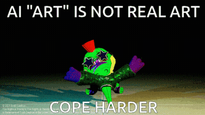 Clown AI Art Not Real Art Cope Harder GIF