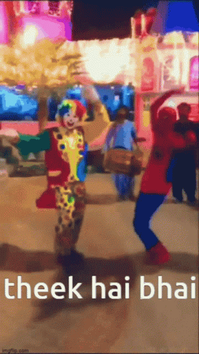 Clown Dancing With Spiderman Behind GIF