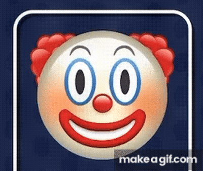 Clown Emoji Blue Eyes Red Clown Hair GIF