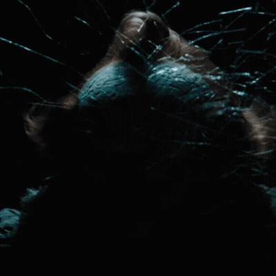 Clown Face Close Up Broken Glass Background GIF