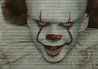 Clown Face Close Up Striped Background GIF