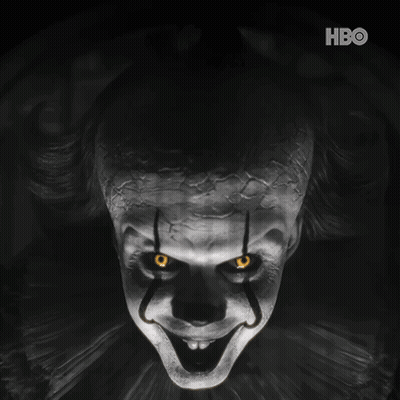 Clown Face Close Up With HBO Logo GIF